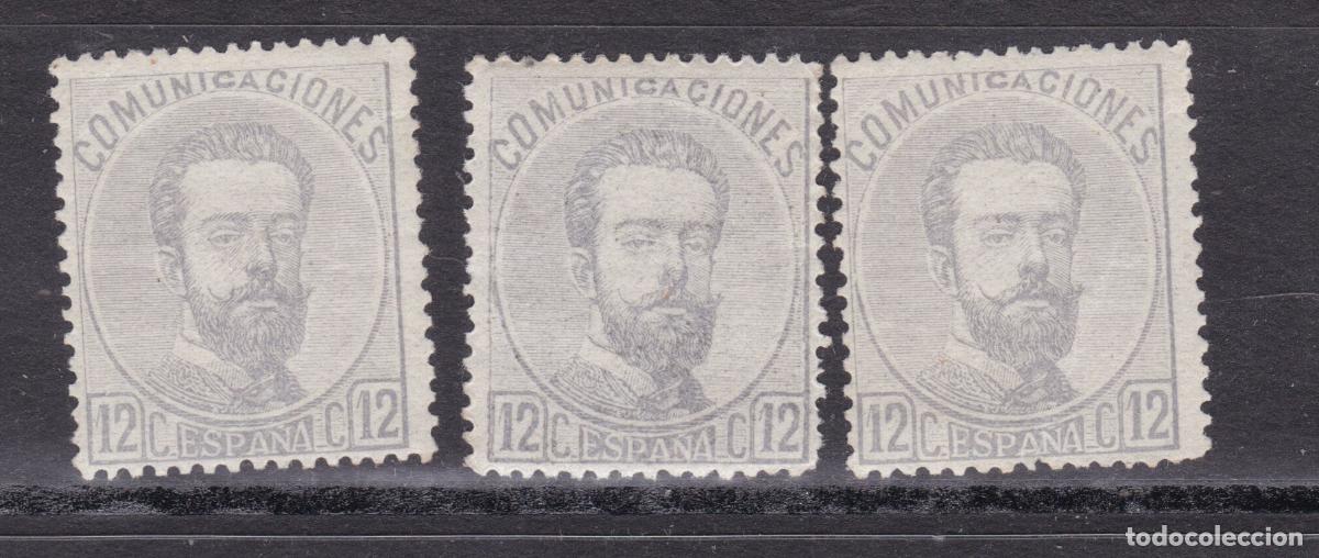 Sellos: AA12- Cl&aacute;sicos Amadeo I Edifil 122 x 3 Sellos Nuevos ** Sin Fijasellos. Buena Calidad