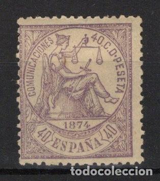 Stamps: PC68 Sellos Espa&ntilde;a a&ntilde;o 1874 Edifil 148* sello original en NUEVO v.c. 600 &euro;