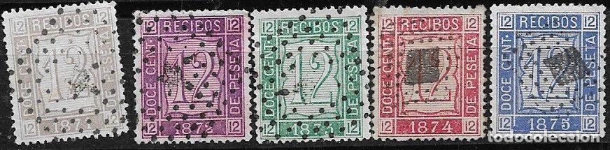 Sellos: FISCALES, 1871 Recibos, ALEMANY n&ordm; 17 a 21 (o) completa, uso correo