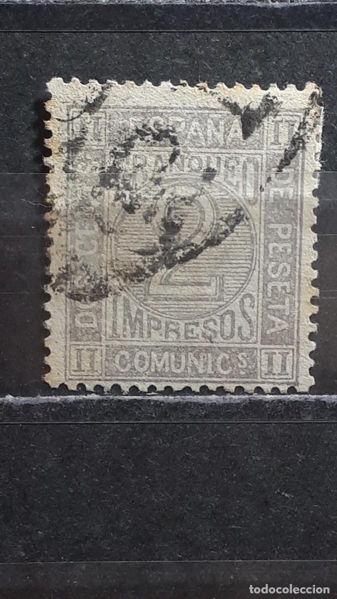 Sellos: ESPA&Ntilde;A. A&Ntilde;O 1872. &deg;. MATASELLO P.D. PORTES PAGADOS INTERNACIONAL. Edifil 116