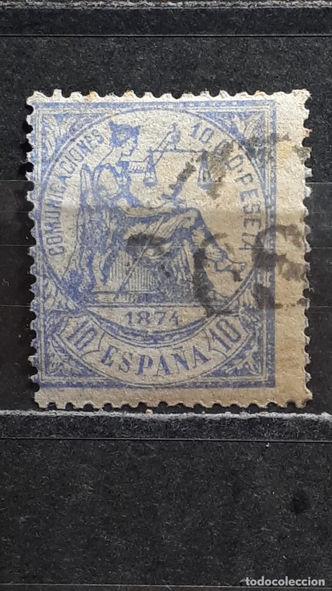 Sellos: ESPA&Ntilde;A. A&Ntilde;O 1874. &deg;. Matasellos FECHADOR lineal. Edifil 145
