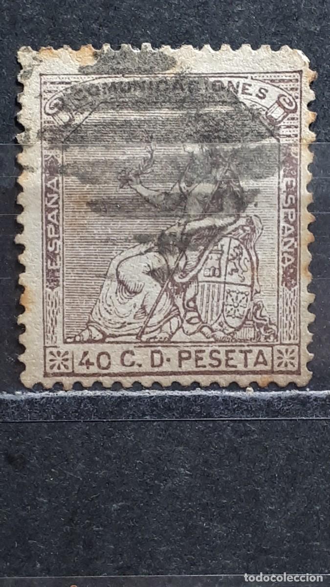Sellos: ESPA&Ntilde;A. A&Ntilde;O 1873. &deg;. Matasello de parrilla. Edifil 136