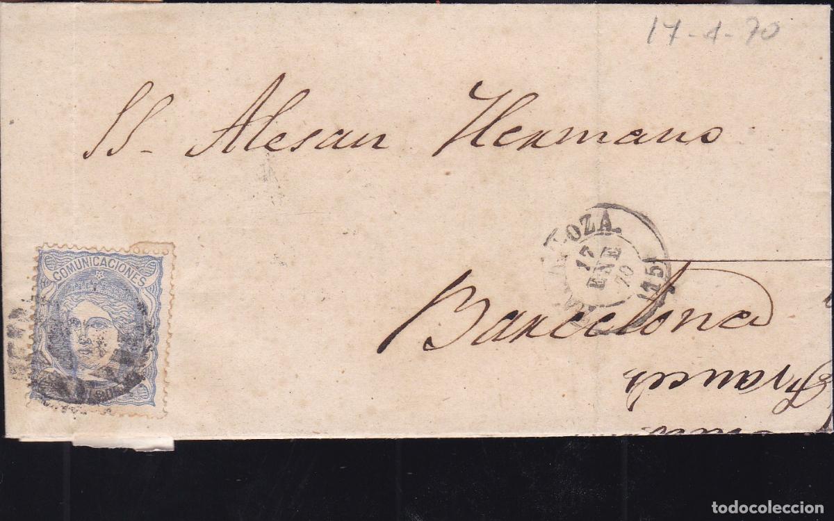 Sellos: F16-1- Carta Completa. Membrete F&aacute;brica de Jab&oacute;n Manuel Franc&eacute;s ZARAGOZA 1870