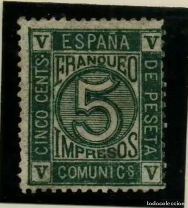 Sellos: FA3051. Emision 1-10-1872. Valor de 5 centimos verde NUEVO