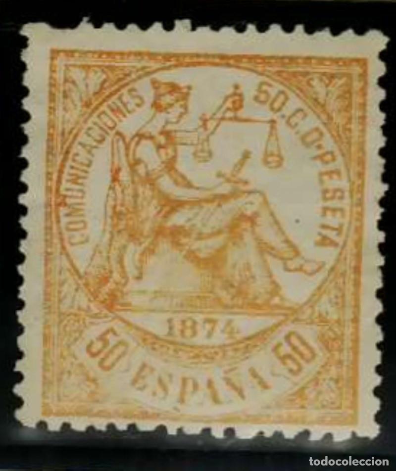 Sellos: FA3195. Emision 1-7-1874. Valor de 50 centimos amarillo NUEVO