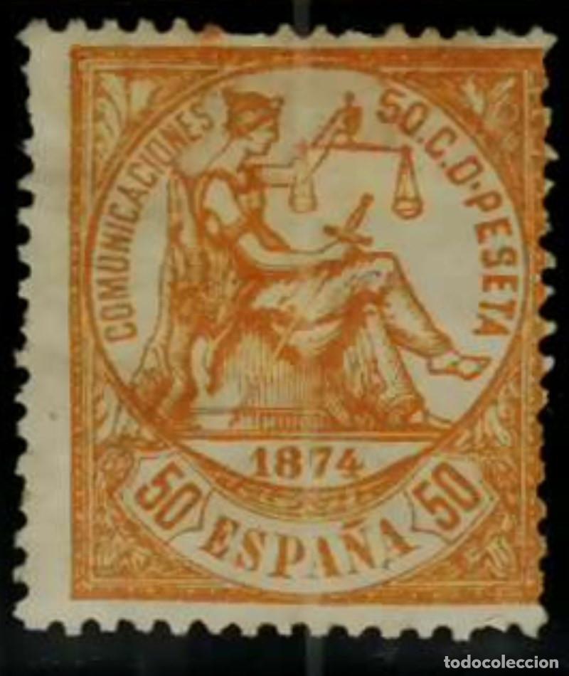 Sellos: FA3196. Emision 1-7-1874. Valor de 50 centimos amarillo NUEVO