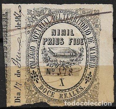 Sellos: Colegio Notarial de Madrid. 1870. 3 ptas negro (o) Serie X
