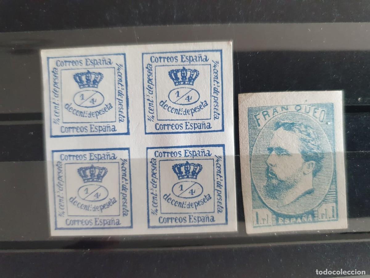 Francobolli: EDIFIL 156 * CARLOS VII +115 * corona Amadeo FALSOS