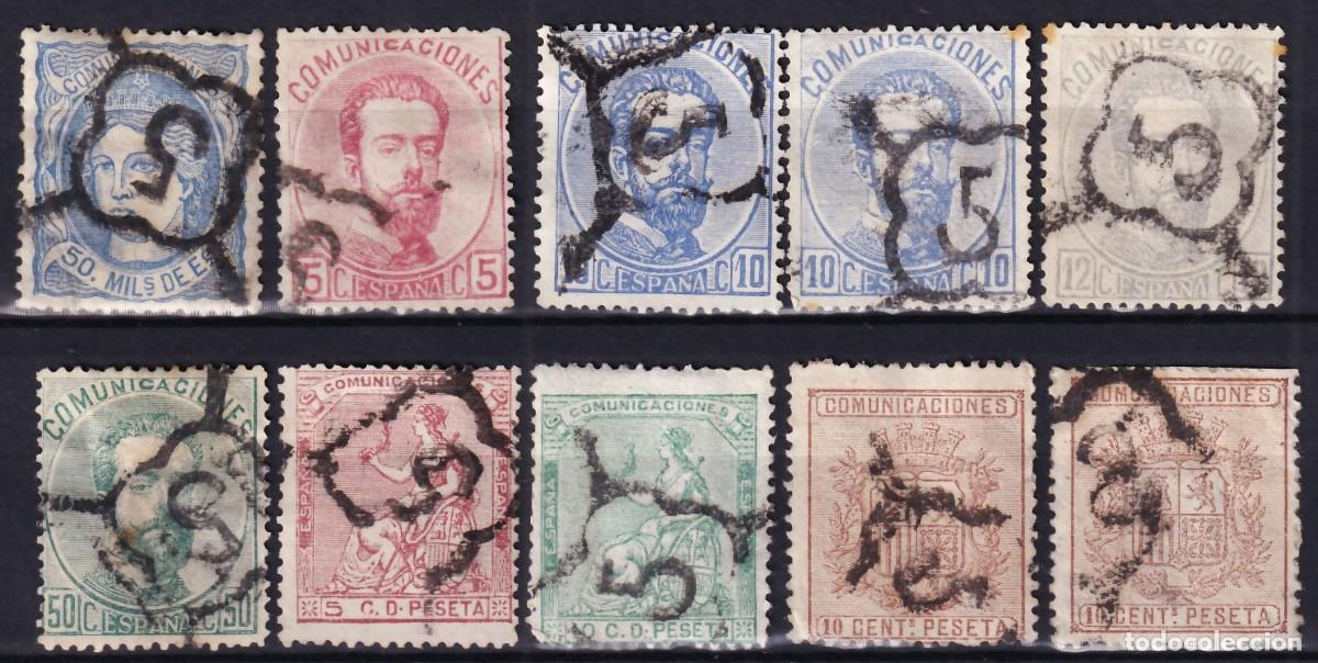 Sellos: ESPA&Ntilde;A, Conjunto de sellos, [Mat. Ara&ntilde;a con cifra &rdquo;5&rdquo; de GRANADA.]