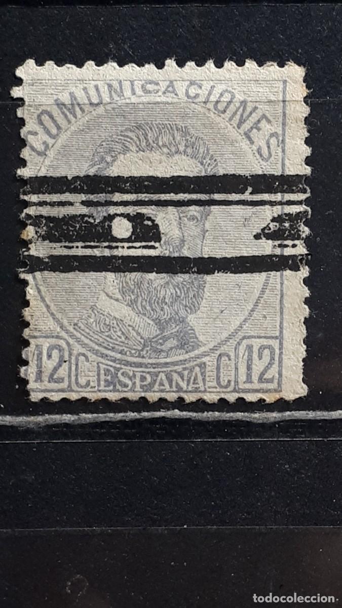 Sellos: ESPA&Ntilde;A. A&Ntilde;O 1872. BARRADO. Edifil 114