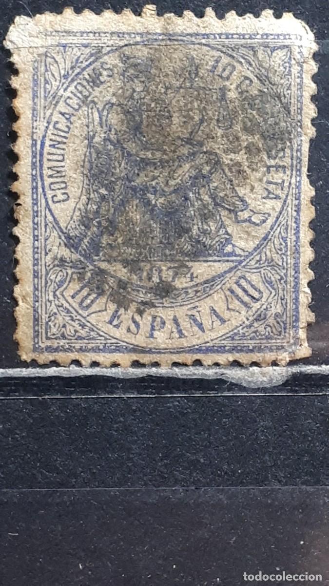 Sellos: ESPA&Ntilde;A. A&Ntilde;O 1874. &deg;. Edifil 145