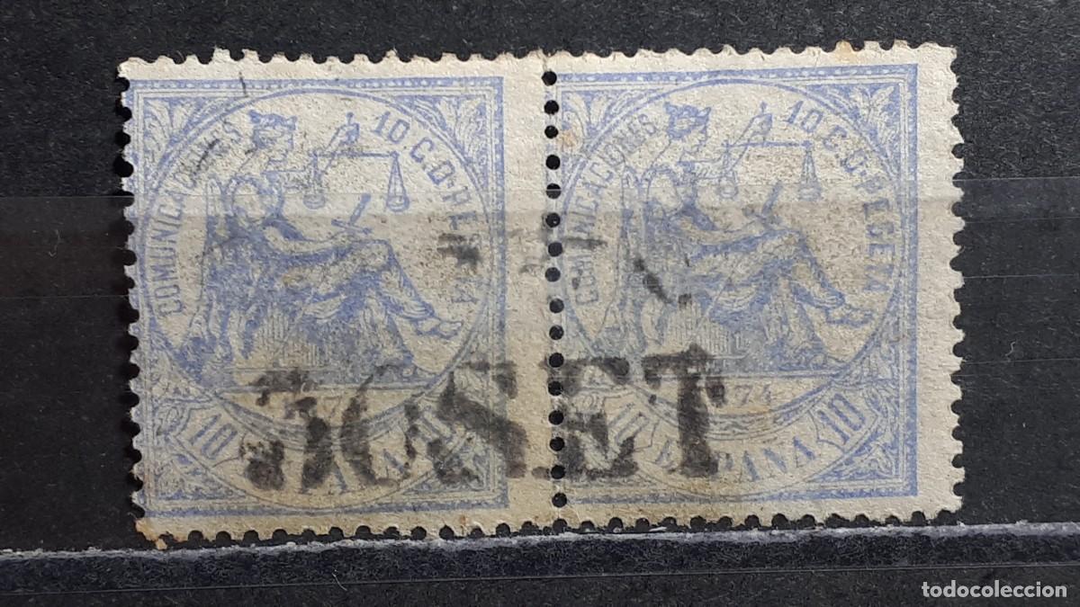 Sellos: ESPA&Ntilde;A. A&Ntilde;O 1874. &deg;. Matasellos FECHADOR lineal. Edifil 145
