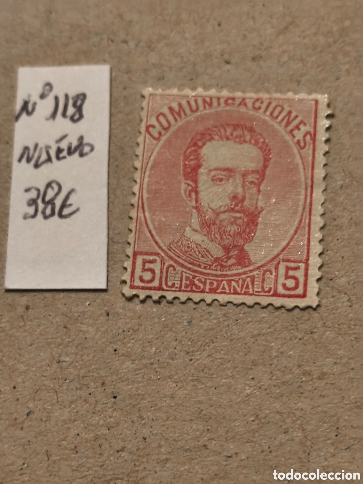 Francobolli: Sello de Amadeo nn118 nuevo con goma** escaso 5 c rojizo ver imagenes