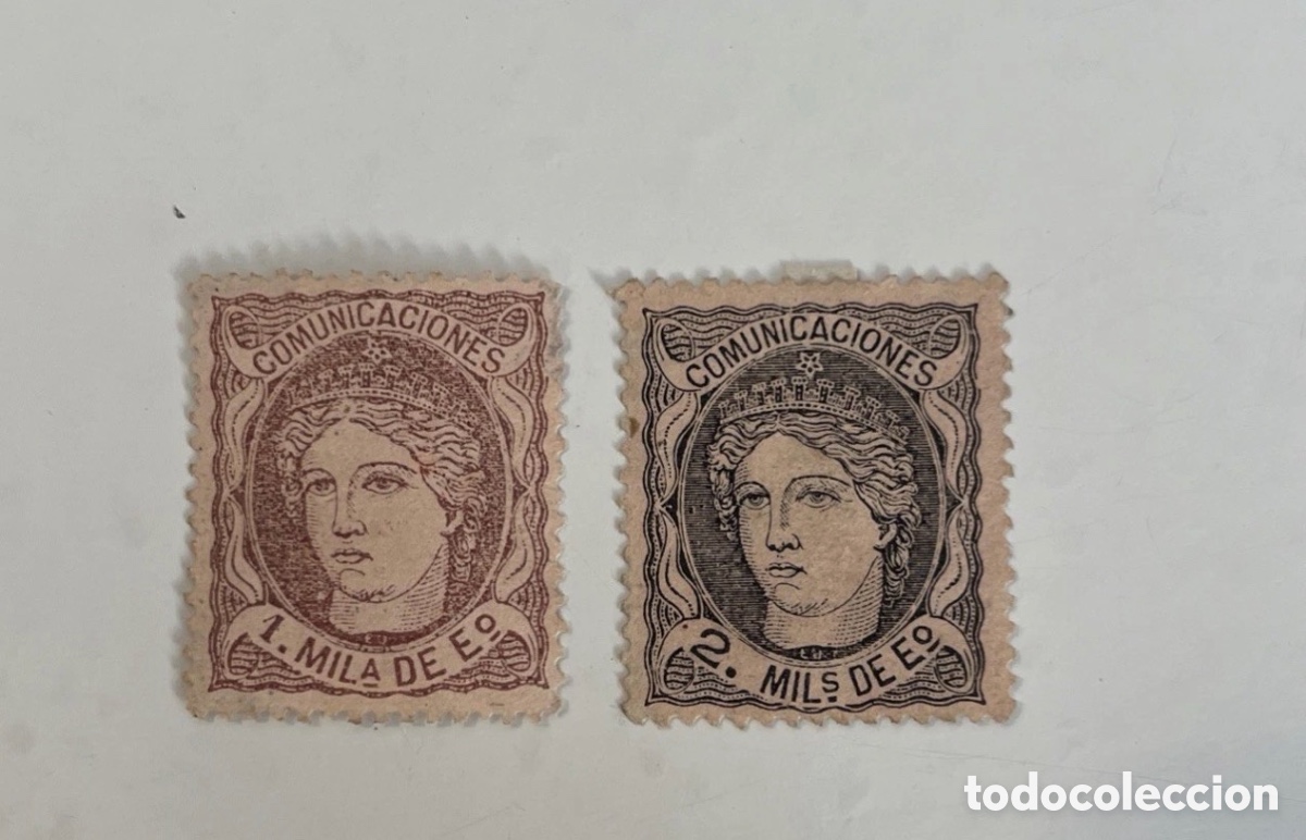 Timbres: Espa&ntilde;a 1870. EDIFIL 102-103.