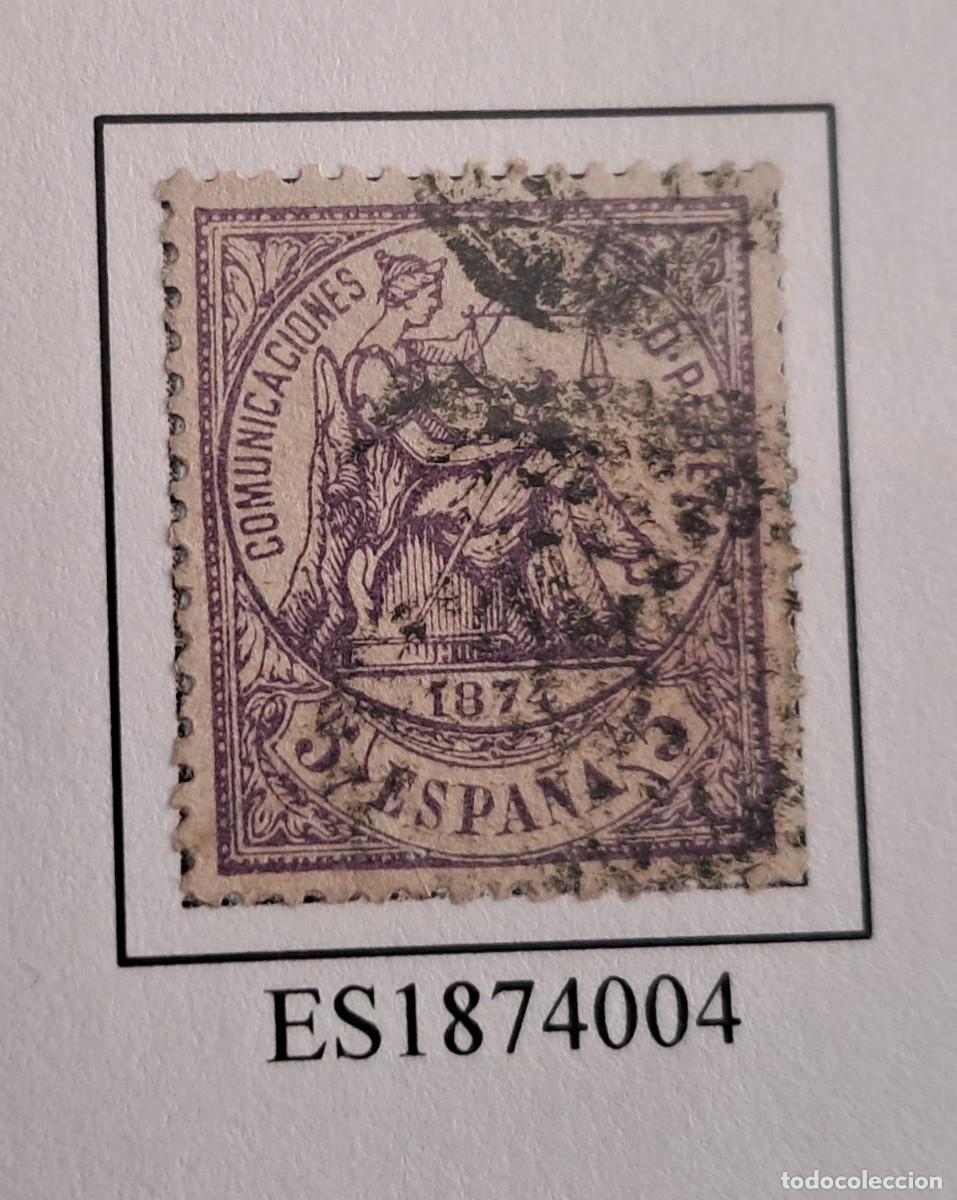 Sellos: Espa&ntilde;a Rep&uacute;blica Edifil 144 5 c&eacute;ntimos a&ntilde;o 1874 sellos usados
