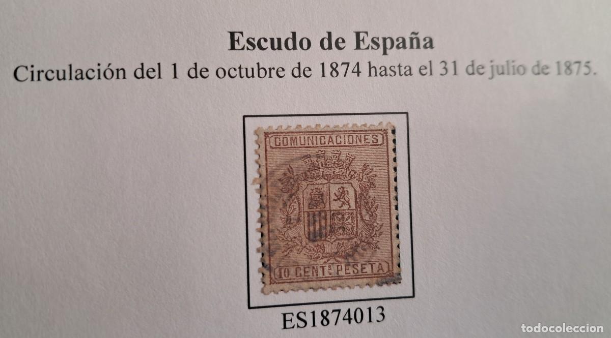 Sellos: Edifil 153 tipo II I Republica sellos Espa&ntilde;a a&ntilde;o 1874 COMUNICACIONES 10 Cent. CASTA&Ntilde;O
