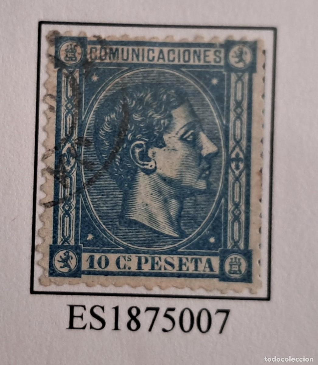 Sellos: SELLO USADO DE ALFONSO XII 10 C&ordm; PESETA. 1875, EDIFIL N&ordm; 164T