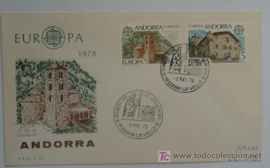 Sellos: SOBRE PRIMER D&Iacute;A ANDORRA - Foto 1