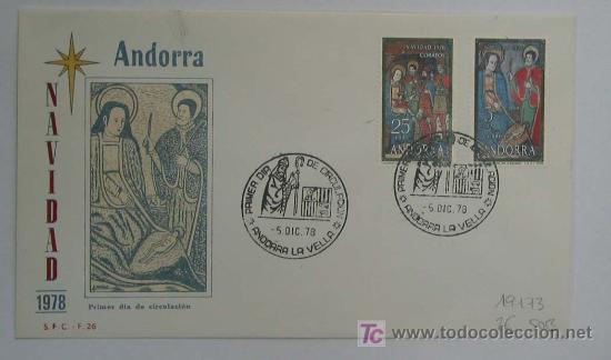 Sellos: SOBRE PRIMER D&Iacute;A ANDORRA - Foto 1