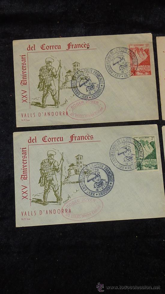 Sellos: Lote de 4 sobres del XXV aniversari del correu francès. Valls d Andorra. 1931 - 1956. - Foto 2 - 29354249