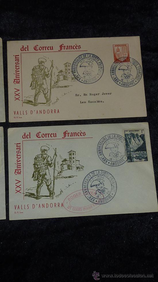 Sellos: Lote de 4 sobres del XXV aniversari del correu francès. Valls d Andorra. 1931 - 1956. - Foto 3 - 29354249