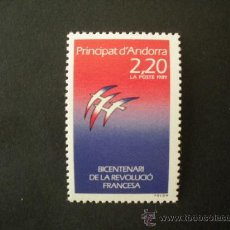 Sellos: ANDORRA FRANCESA 1989 IVERT 376 *** 2º CENTENARIO DE LA REVOLUCIÓN FRANCESA 