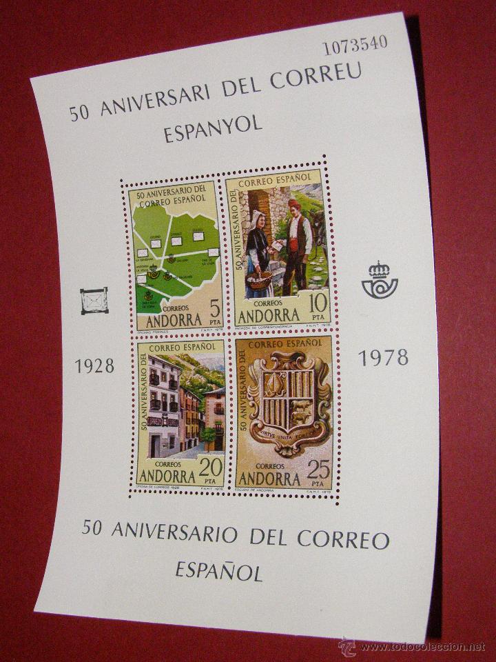 ANDORRA -EDIFIL Nº 116 - AÑO 1978 - 50 ANIVERSARIO CORREO ESPAÑOL - NUEVOS - (Sellos - Extranjero - Europa - Andorra)