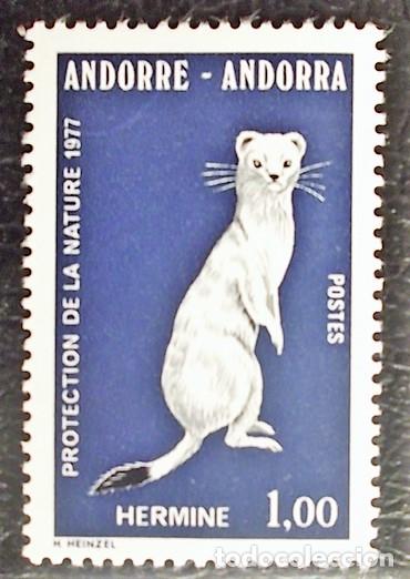 Sellos: Andorra Francesa. 260 Fauna: Armi&ntilde;o. 1977. Sellos nuevos y numeraci&oacute;n Yvert.