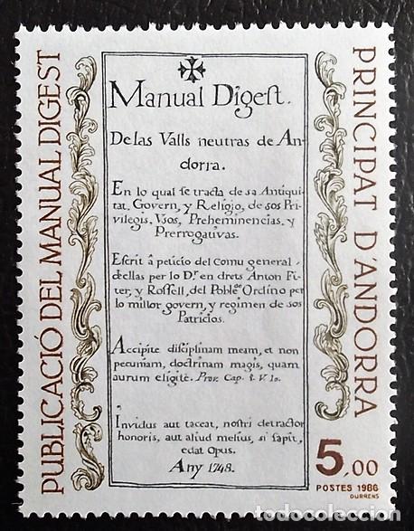 Sellos: Andorra Francesa. 352 Publicaci&oacute;n Manual Digest. 1986. Sellos nuevos y numeraci&oacute;n Yvert.