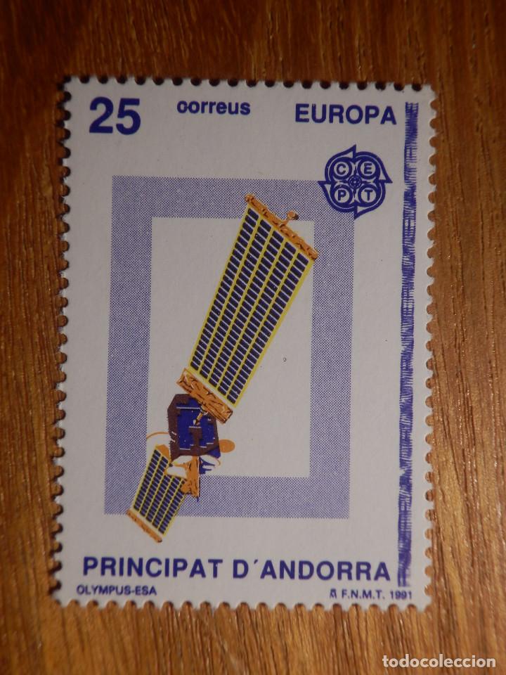 SELLO - PRINCIPADO DE ANDORRA - 1991 EDIFIL 225 - EUROPA - SATELITE OLYMPUS 1 ESA (Sellos - Extranjero - Europa - Andorra)