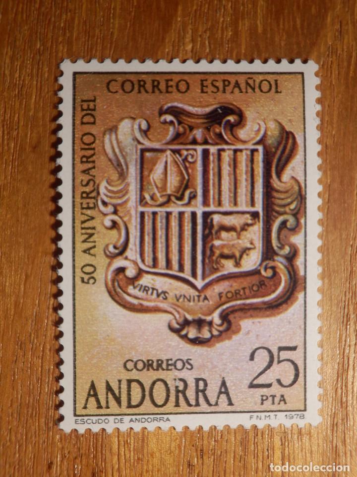 SELLO - PRINCIPADO DE ANDORRA - 1978 EDIFIL 115 - ANIV. CORREO ESPAÑOL - (Sellos - Extranjero - Europa - Andorra)