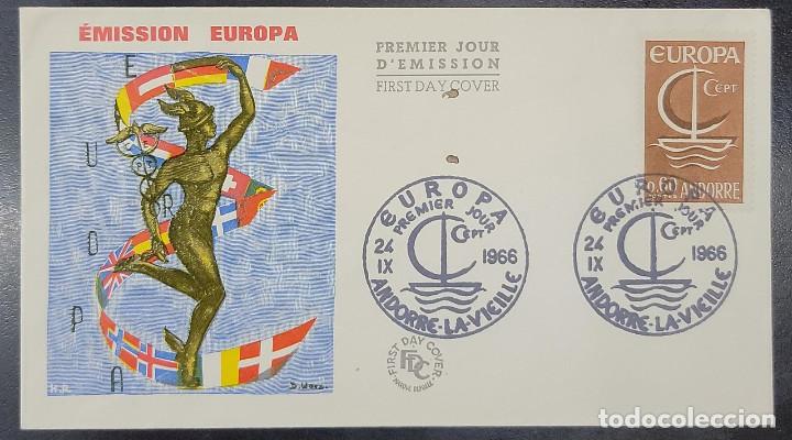 Sellos: SO) 1966 EUROPE, ANDORRA, FLAGS, FDC - Foto 1