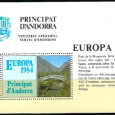 Sellos: PRINCIPAT DE ANDORRA VEGUERIA EPISCOPAL 1984 BOC DE EUROPA **. Lote 400837104