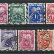 Sellos: ANDORRE TAXE N°21/31 OBL (FU) 1943/46 - CHIFFRE TAXE