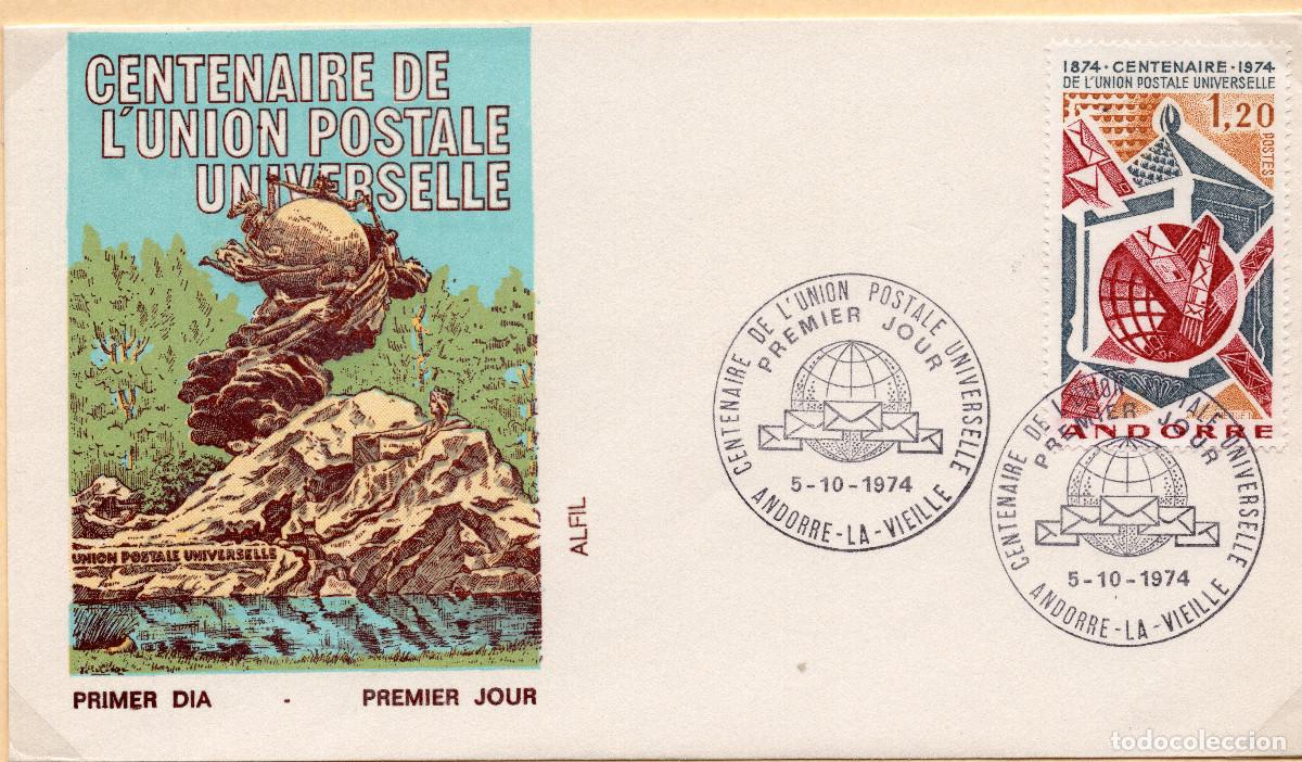 Sellos: ANDORRA FRANCESA 1974 CARTA FDC MICHEL AD-FR 242
