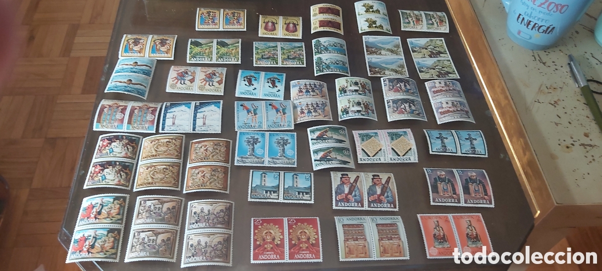 Sellos: 37x2 SELLOS DE ANDORRA NUEVOS. A&Ntilde;OS 70