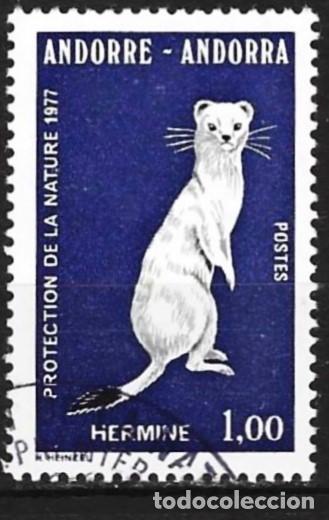 Sellos: Andorra Francesa 1977 - Mi 281 - YT 260 - Fauna : Hermina