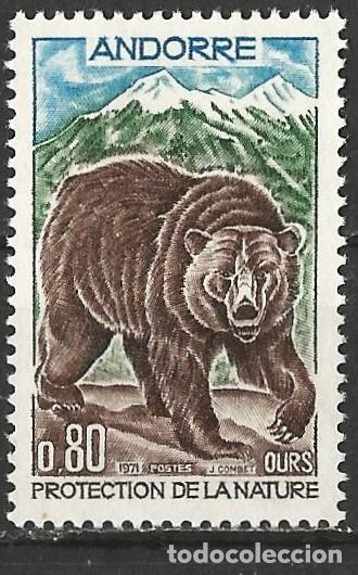 Sellos: Andorra Francesa 1971 - Mi 230 - YT 210 - Fauna : Oso pardo - MNH**