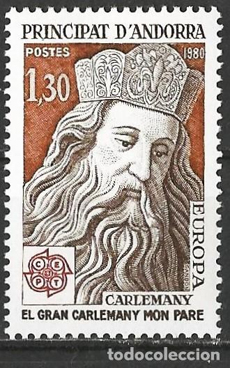 Sellos: Andorra Francesa 1980 - Mi 305 - YT 284 - Europa CEPT : Charlemagne - MNH**