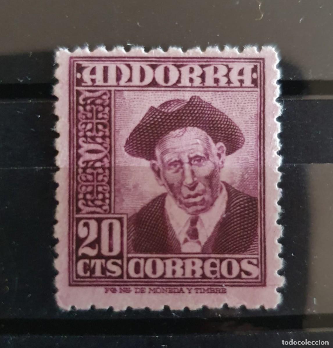 Sellos: ANDORRA 1948 EDIFIL 48 * - Foto 1