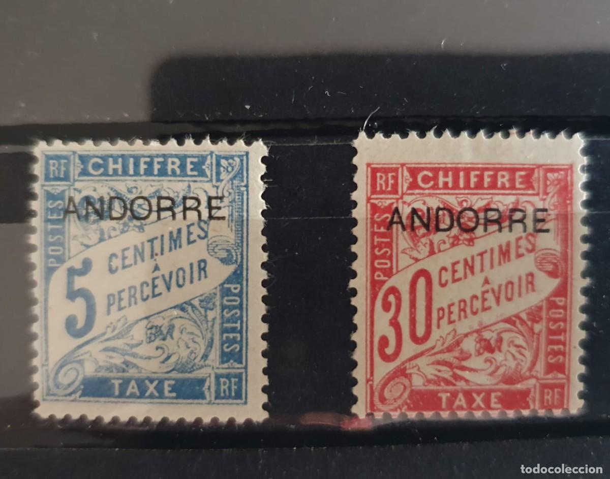 Timbres: ANDORRA FRANCESA LOTE 2 SELLOS TAXE DE 1932