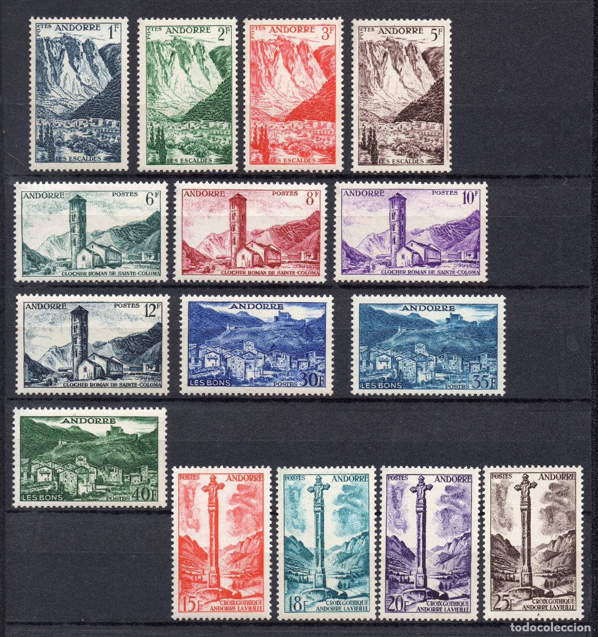 Sellos: ANDORRA FRANCESA (FRENCH) 1955 YVERT 138/153 - NUEVOS INAPRECIABLE SE&Ntilde;AL