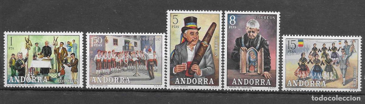 Sellos: Serie completa nueva de Andorra, correo espa&ntilde;ol de 1972