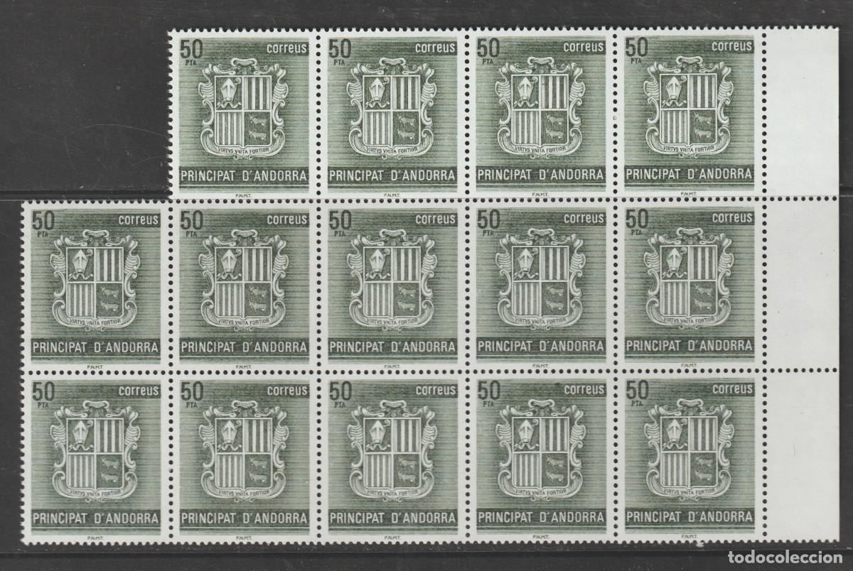 Sellos: Andorra espa&ntilde;ola 1982 - Edifil 155 en bloque de14 mnh**