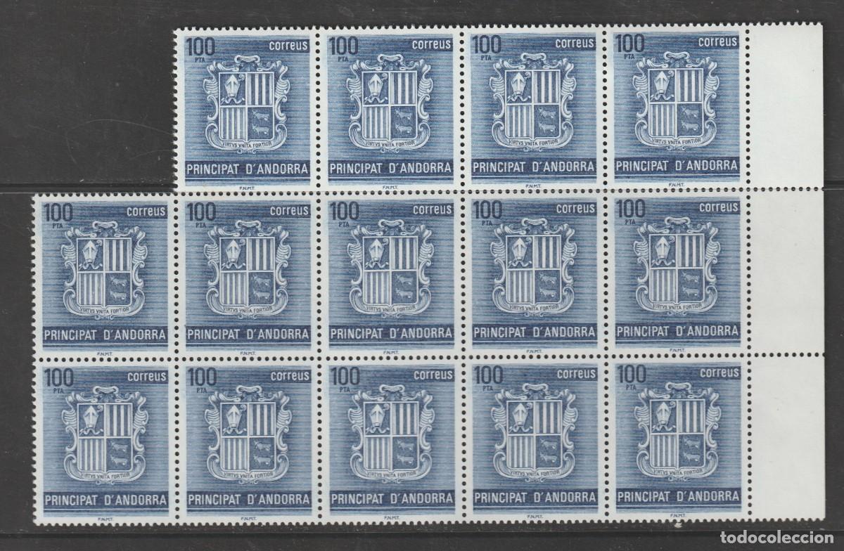 Sellos: Andorra espa&ntilde;ola 1982 - Edifil 156 en bloque de14 mnh**