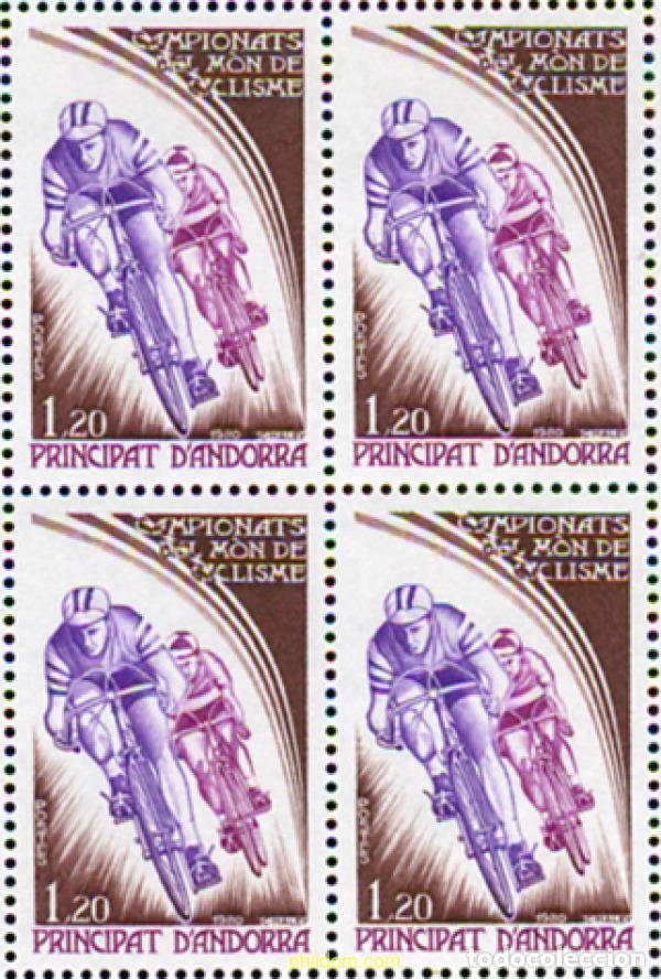 Sellos: 307825 MNH ANDORRA. Adm&oacute;n francesa 1980 CAMPEONATOS DEL MUNDO DE CICLISMO