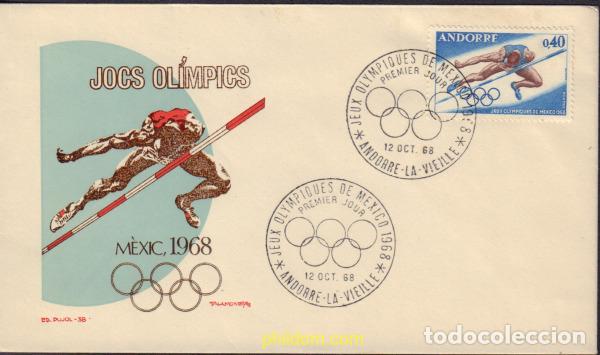 Sellos: 376066 MNH ANDORRA. Adm&oacute;n francesa 1968 19 JUEGOS OLIMPICOS VERANO MEXICO 1968