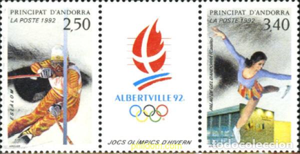 Sellos: 125524 MNH ANDORRA. Adm&oacute;n francesa 1992 16 JUEGOS OLIMPICOS INVIERNO ALBERTVILLE 1992