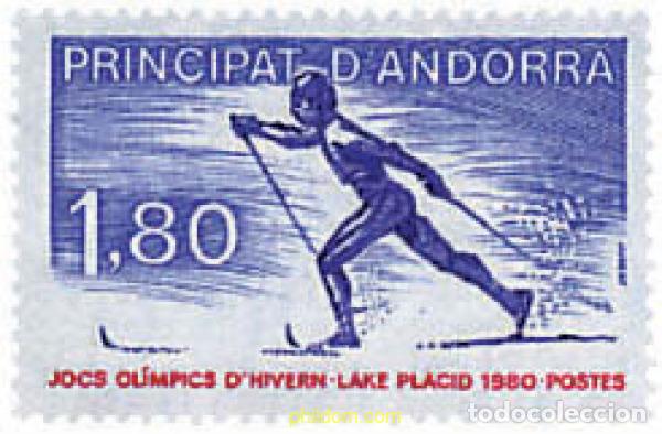 Sellos: 70487 MNH ANDORRA. Adm&oacute;n francesa 1980 13 JUEGOS OLIMPICOS INVIERNO LAKE PLACID 1980
