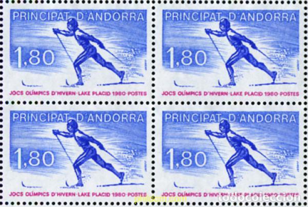 Sellos: 307821 MNH ANDORRA. Adm&oacute;n francesa 1980 13 JUEGOS OLIMPICOS INVIERNO LAKE PLACID 1980